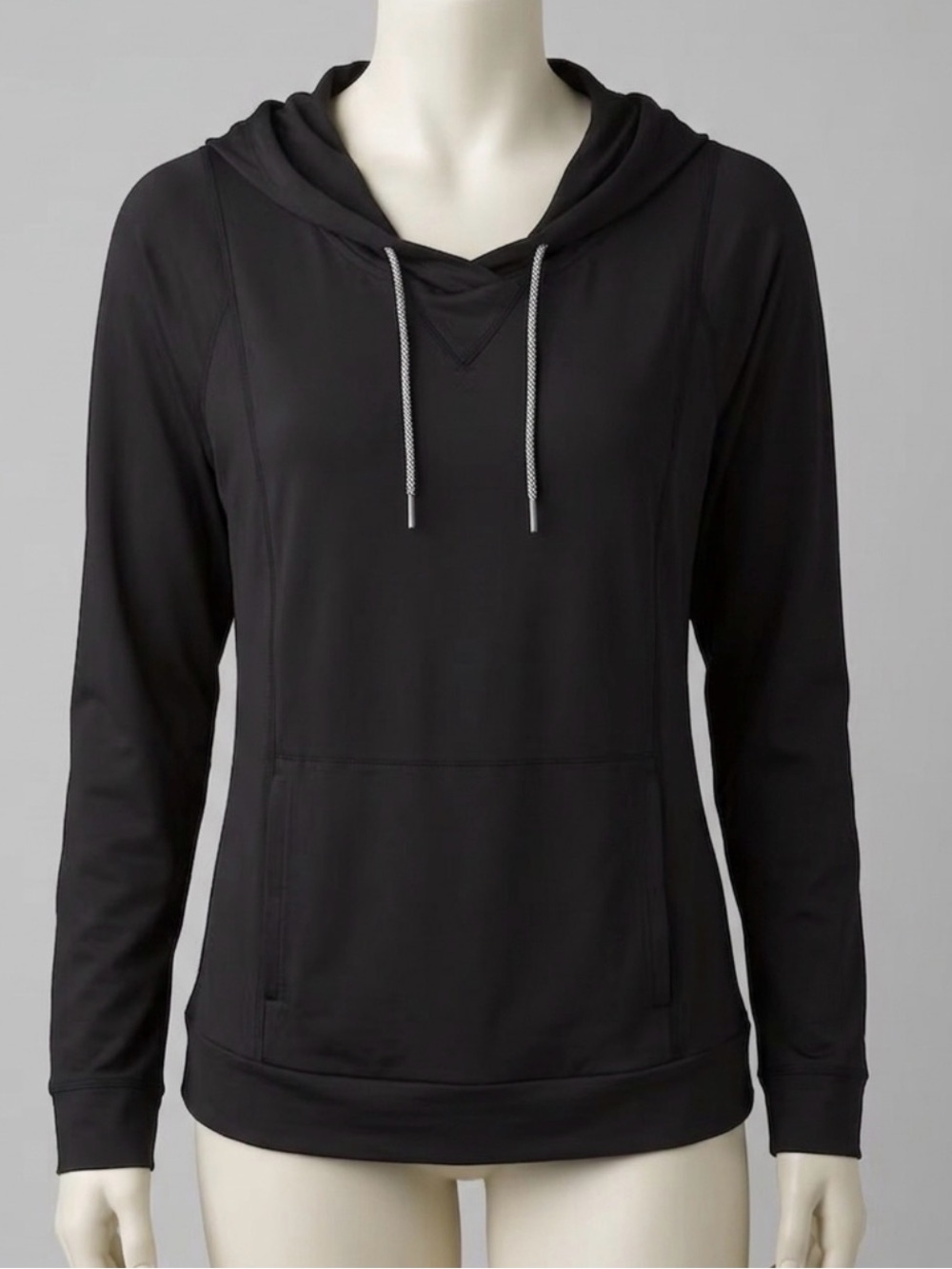 PrAna Women's Technical Knit Lifestyle Hoodie in Black, Size Large